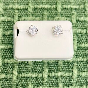 Moissanite Stud Earrings 925 Sterling Silver Screw Back | 2.00 CTW | 6mm | New